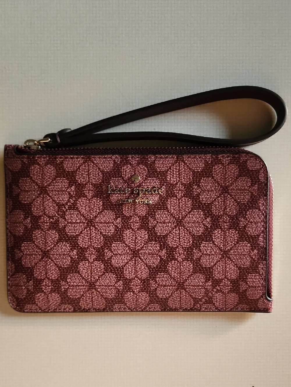 Kate Spade Rose Pink Floral Jacquard Wristlet